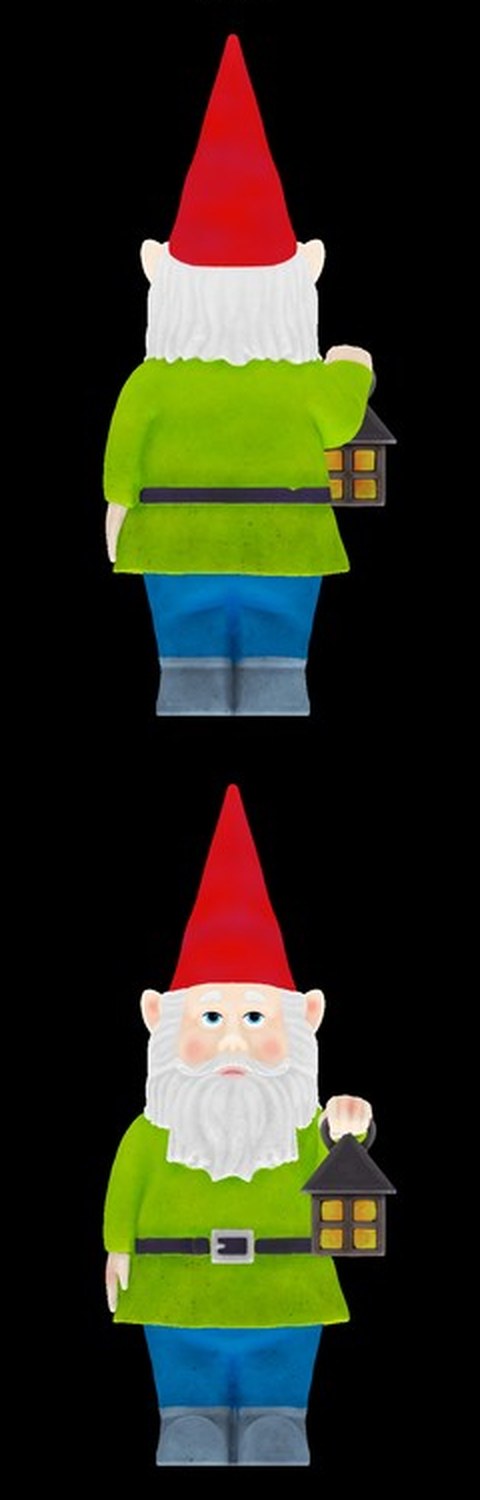 Gnome at 180 degrees: ground truth back vs plain projection